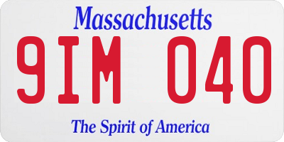 MA license plate 9IM040
