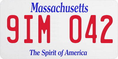 MA license plate 9IM042