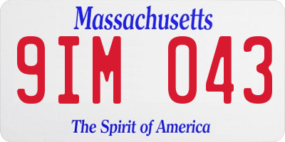 MA license plate 9IM043