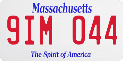 MA license plate 9IM044