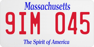 MA license plate 9IM045