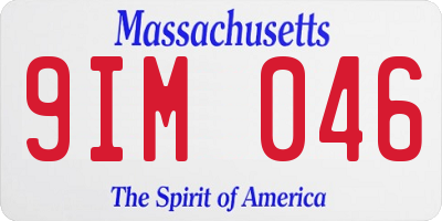 MA license plate 9IM046