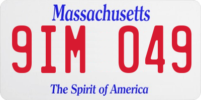 MA license plate 9IM049
