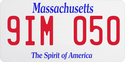MA license plate 9IM050