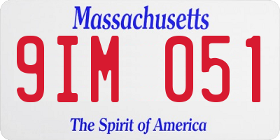 MA license plate 9IM051