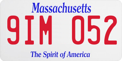 MA license plate 9IM052
