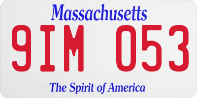 MA license plate 9IM053