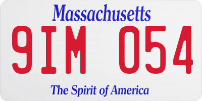 MA license plate 9IM054