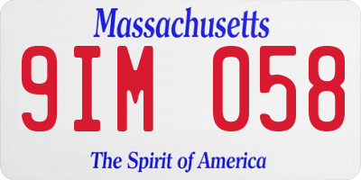 MA license plate 9IM058