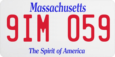 MA license plate 9IM059