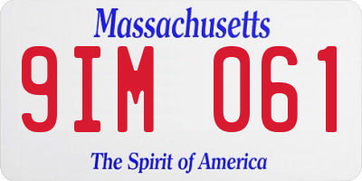 MA license plate 9IM061