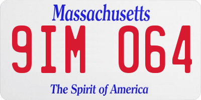 MA license plate 9IM064