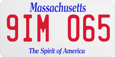 MA license plate 9IM065