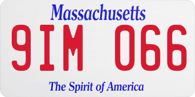 MA license plate 9IM066