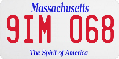 MA license plate 9IM068