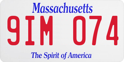 MA license plate 9IM074