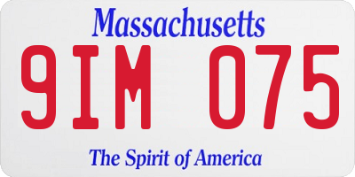 MA license plate 9IM075