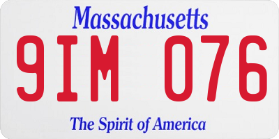 MA license plate 9IM076