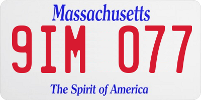 MA license plate 9IM077