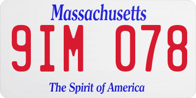 MA license plate 9IM078