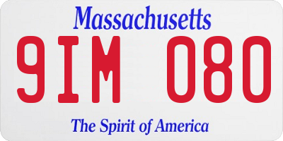 MA license plate 9IM080