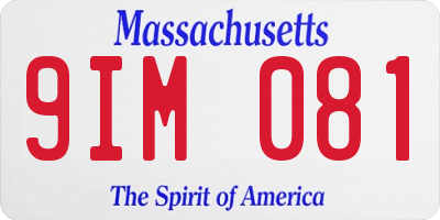 MA license plate 9IM081