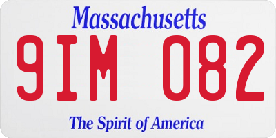 MA license plate 9IM082