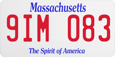 MA license plate 9IM083