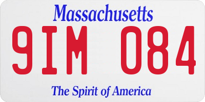 MA license plate 9IM084
