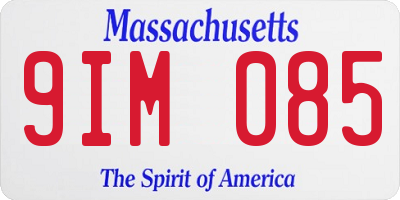 MA license plate 9IM085