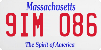 MA license plate 9IM086