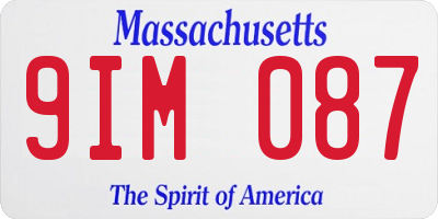MA license plate 9IM087