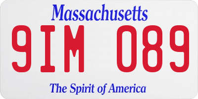 MA license plate 9IM089