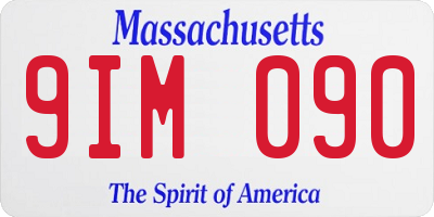 MA license plate 9IM090