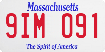 MA license plate 9IM091