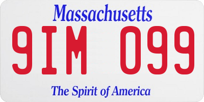 MA license plate 9IM099