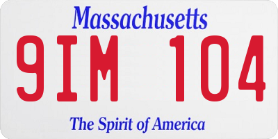 MA license plate 9IM104