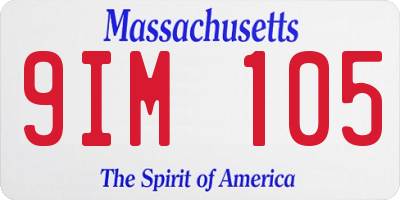 MA license plate 9IM105