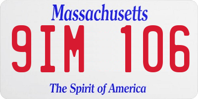 MA license plate 9IM106