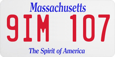 MA license plate 9IM107