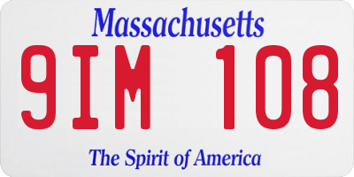 MA license plate 9IM108
