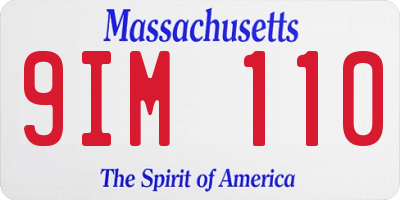 MA license plate 9IM110