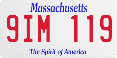 MA license plate 9IM119