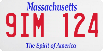 MA license plate 9IM124