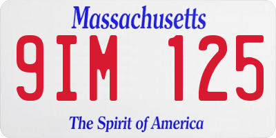 MA license plate 9IM125