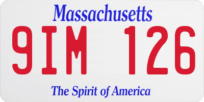 MA license plate 9IM126