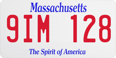 MA license plate 9IM128