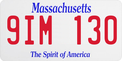 MA license plate 9IM130