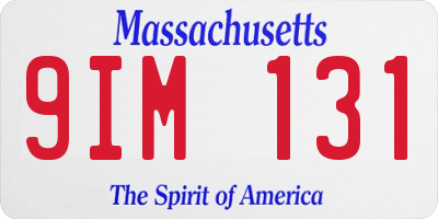MA license plate 9IM131