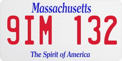 MA license plate 9IM132
